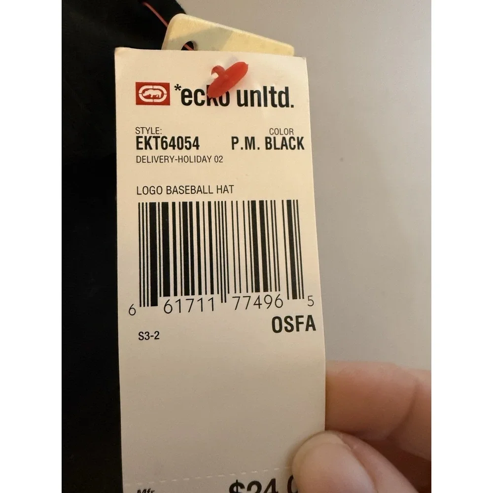 ECKO Unltd Rhino 1972 Baseball Cap Hat Polo Style Black Red Y2K Urban Wear NWT